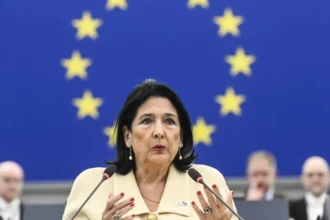 Georgia’s outgoing president urges European Union action for new elections