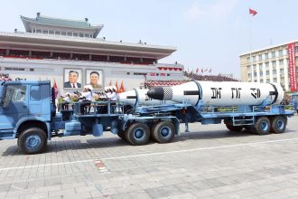 North Korea missiles illustrated in a diagram of the country's ballistic weapons.