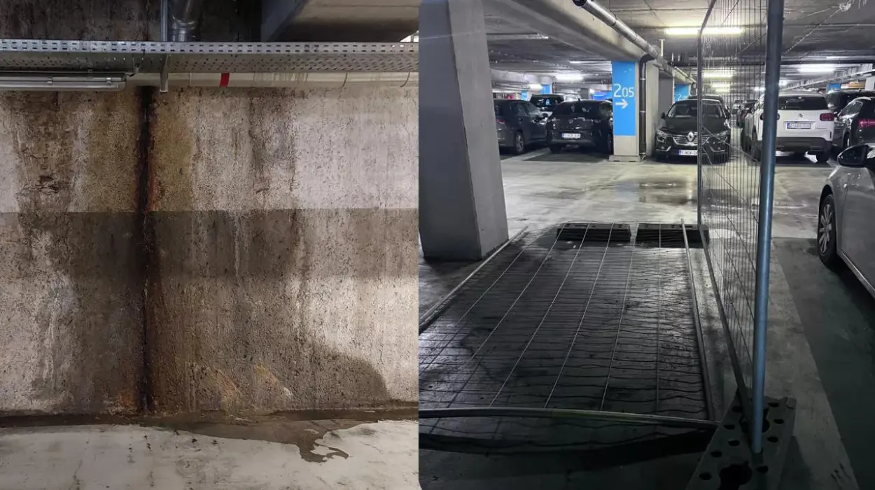 Ghent’s NMBS parking facility has faced severe water leak issues since 2010