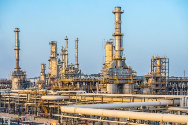 Saudi oil supply infrastructure and pipelines in Jubail, Saudi Arabia