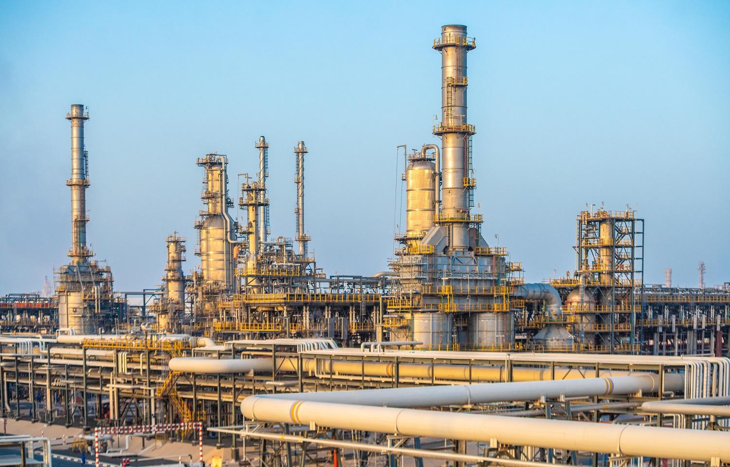Saudi oil supply infrastructure and pipelines in Jubail, Saudi Arabia