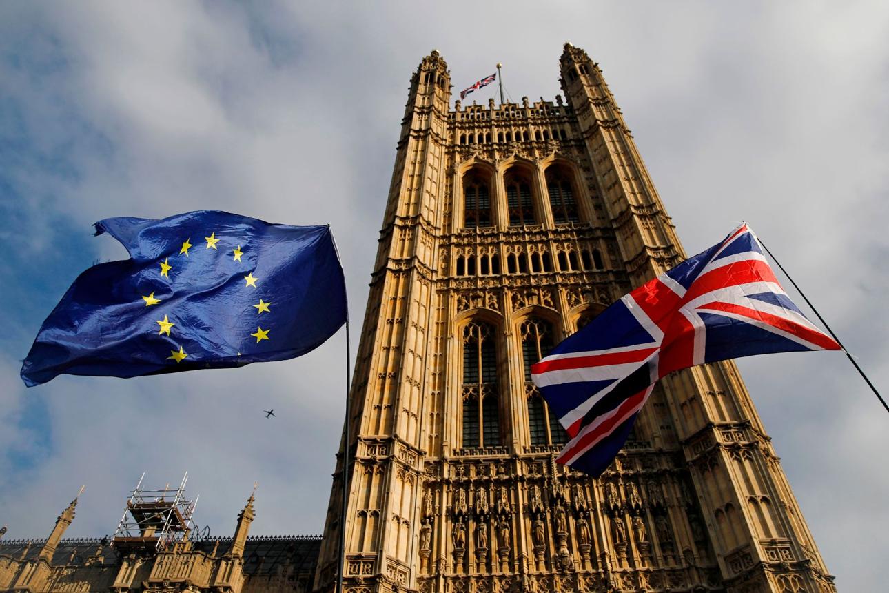 UK and EU flags symbolising post-Brexit immigration challenges facing couples and families.
