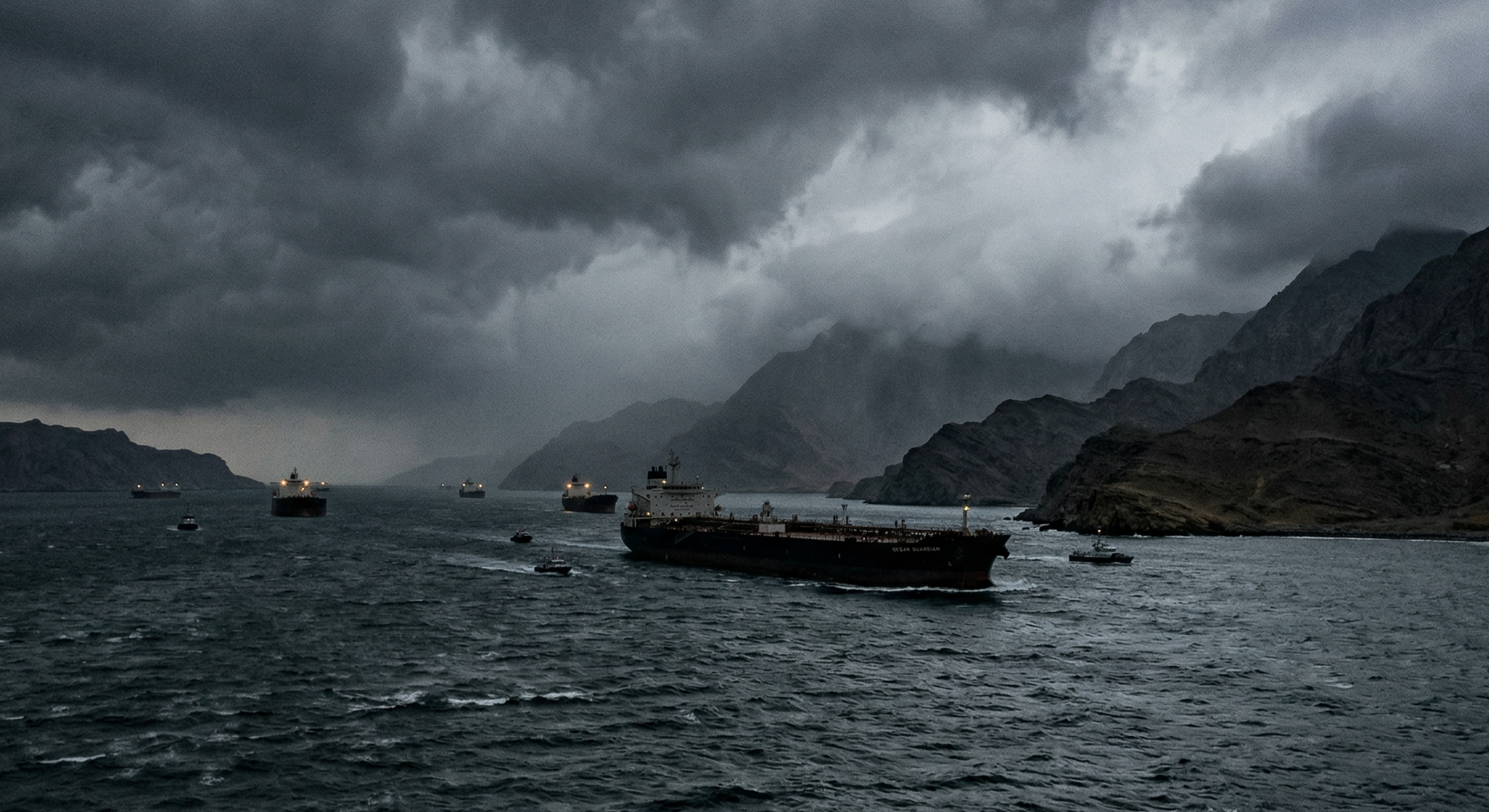 40-nation coalition map Strait of Hormuz route