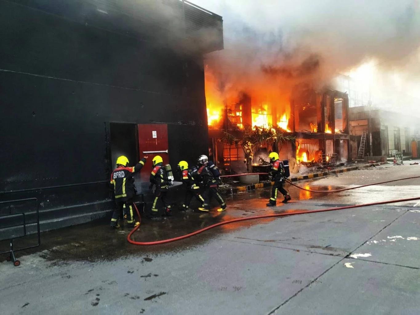 Emergency responders battling the Bangkok pub fire that killed at least 27 people in Thailand