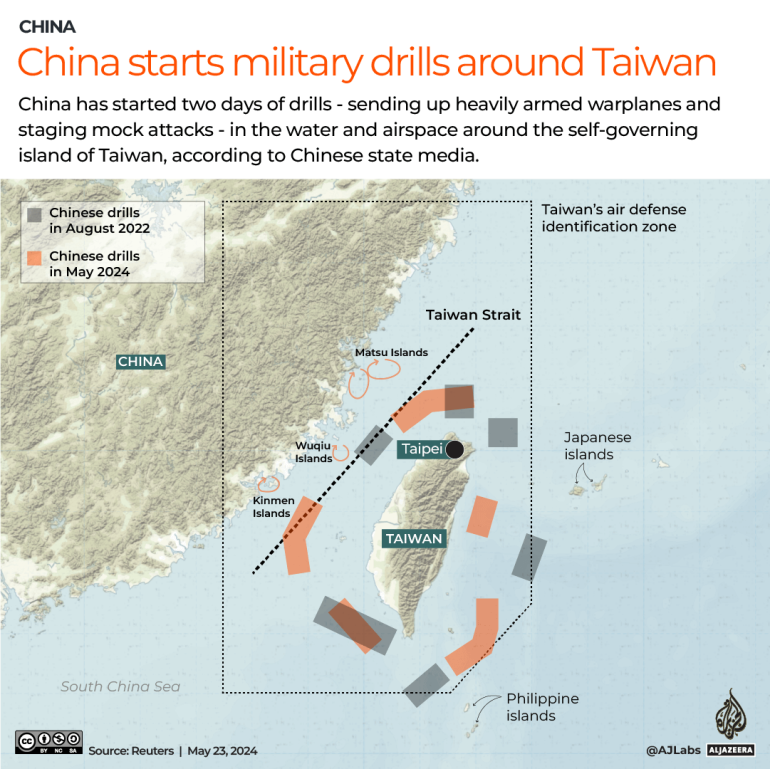China blockading Taiwan during large scale military drills