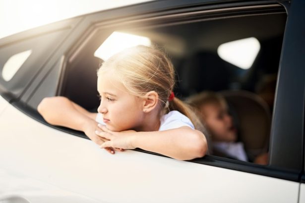 Motion sickness in children during a family car journey