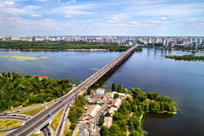 Russian Strikes Kyiv as Pivnichnyi Bridge crosses the Dnipro River
