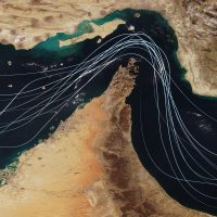 Persian Gulf tanker traffic showing importance of global oil supply stability