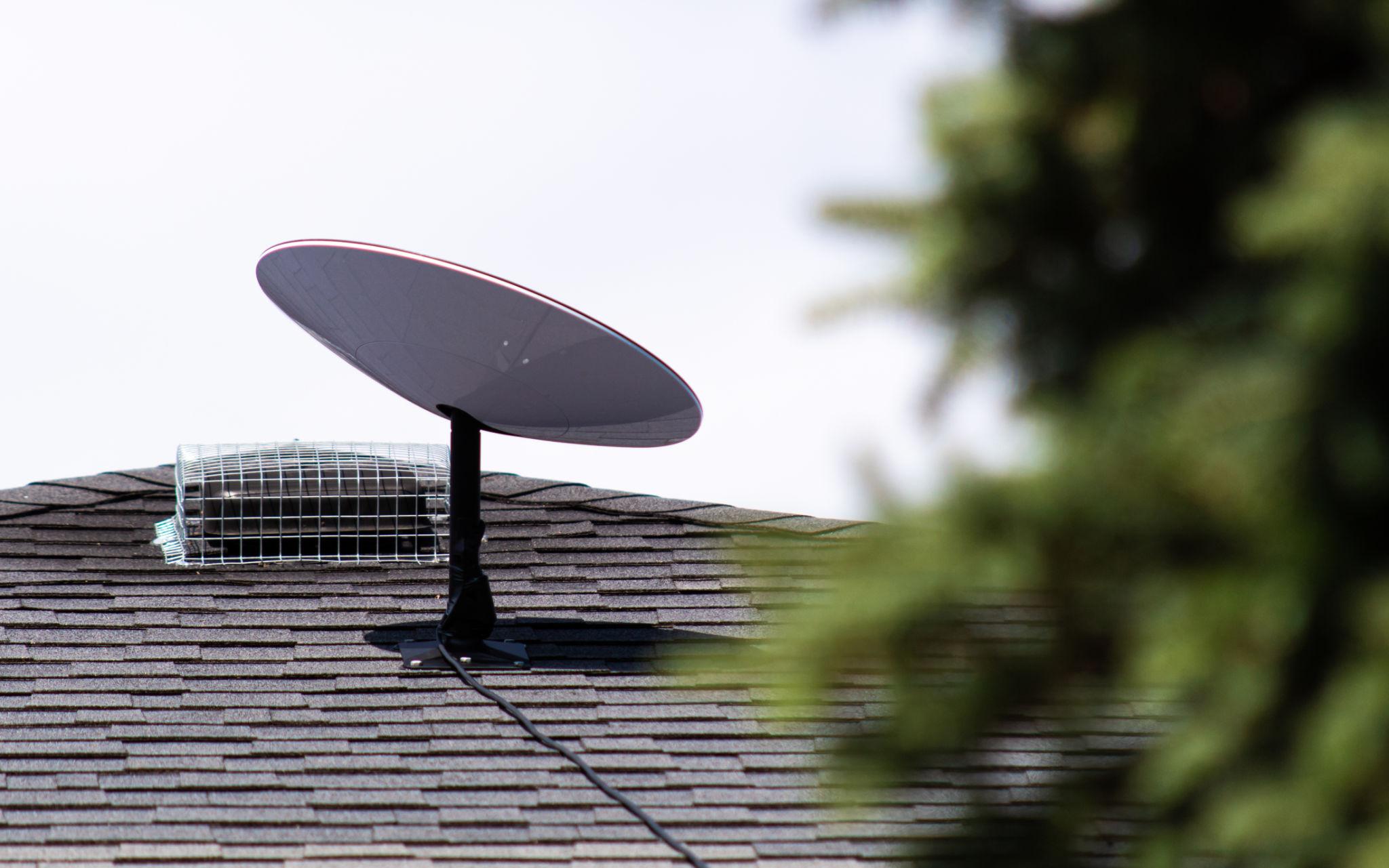 Starlink Internet dish providing high speed broadband in rural United States