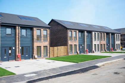 New home prices UK highlighted by a modern housing estate with newly built residential properties
