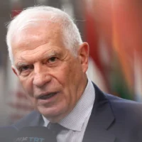 Josep Borrell addressing media