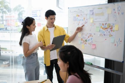 Startup founder reviewing business registration checklist before launching an online business