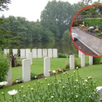 Lille cemetery plants replaced by Pebbles, Mayor Peters leads