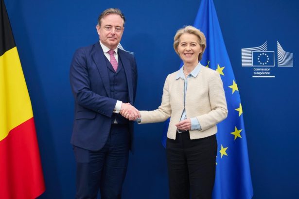 Bart De Wever meeting European Commission President Ursula von der Leyen in Brussels in March 2025.