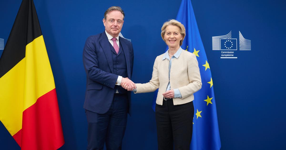Bart De Wever meeting European Commission President Ursula von der Leyen in Brussels in March 2025.