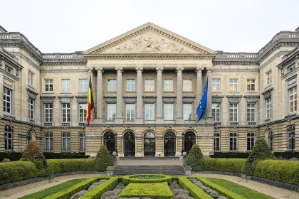 Belgian Federal Parliament in Brussels during Belgian budget talks