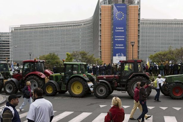 Brussels demonstration highlighting economic pressures and Europe cost of living protests.