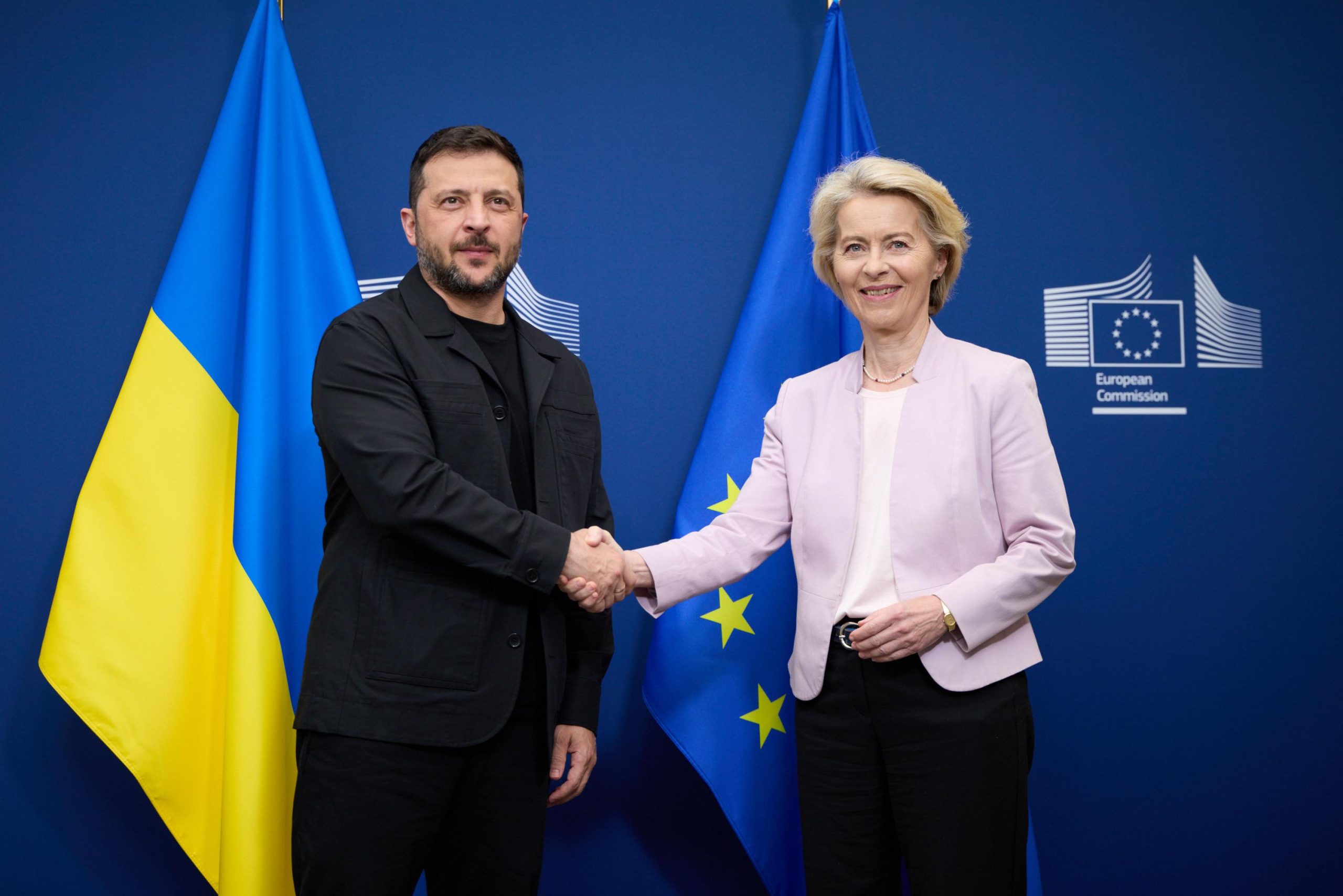EU Ukraine support highlighted as Ursula von der Leyen meets President Zelenskyy.