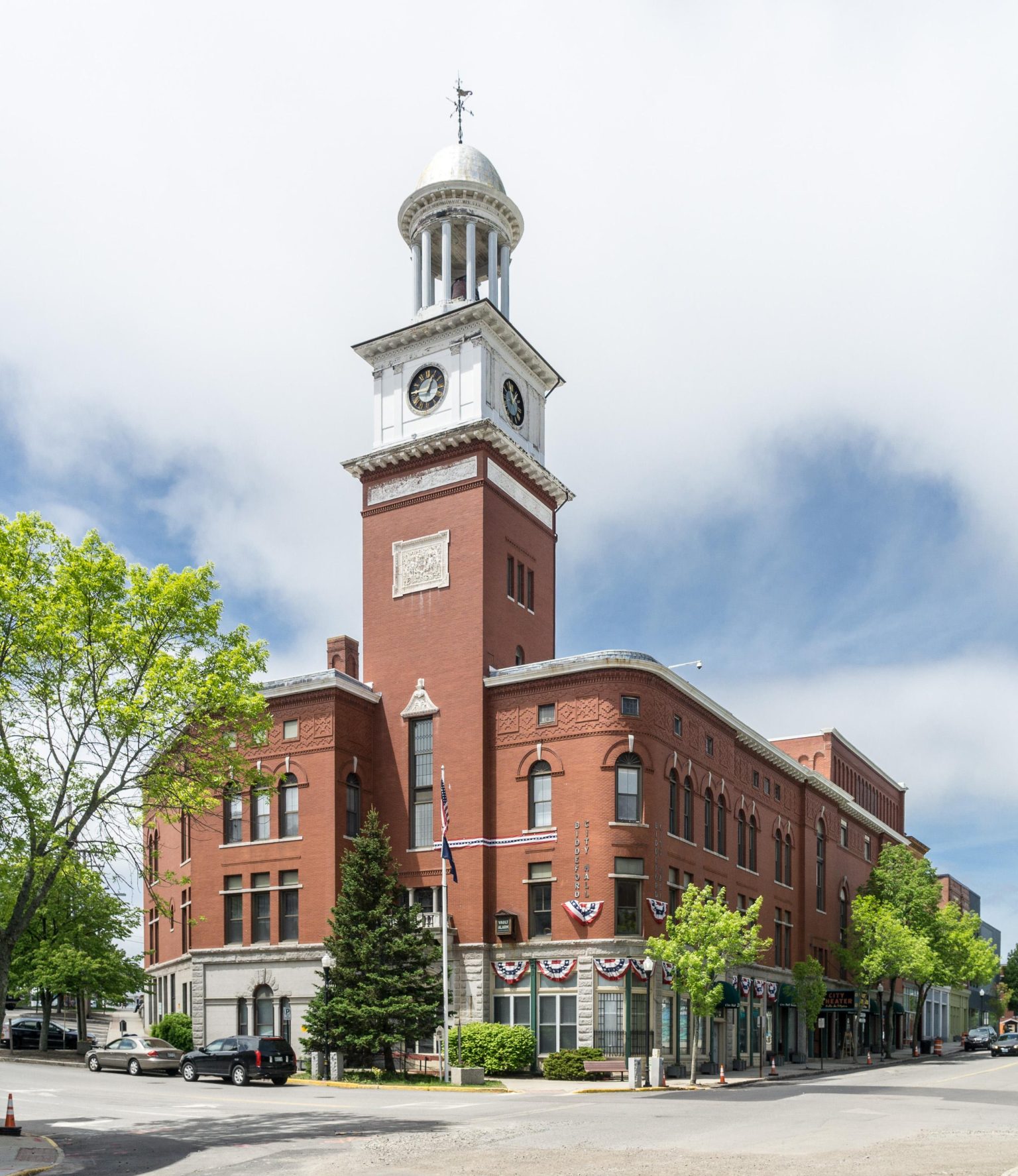 Biddeford Maine downtown during ongoing police investigation