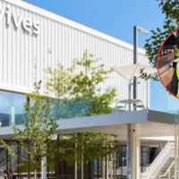 Maypole raised on Vives University Tower “The Sky” in Kortrijk