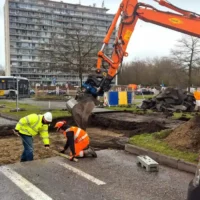 Mechelse Poort, Dendermonde 2 lanes closed, traffic chaos