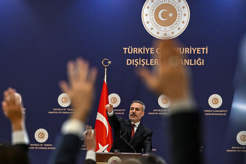 Turkish foreign ministry briefing highlighting Turkey Middle East diplomacy efforts