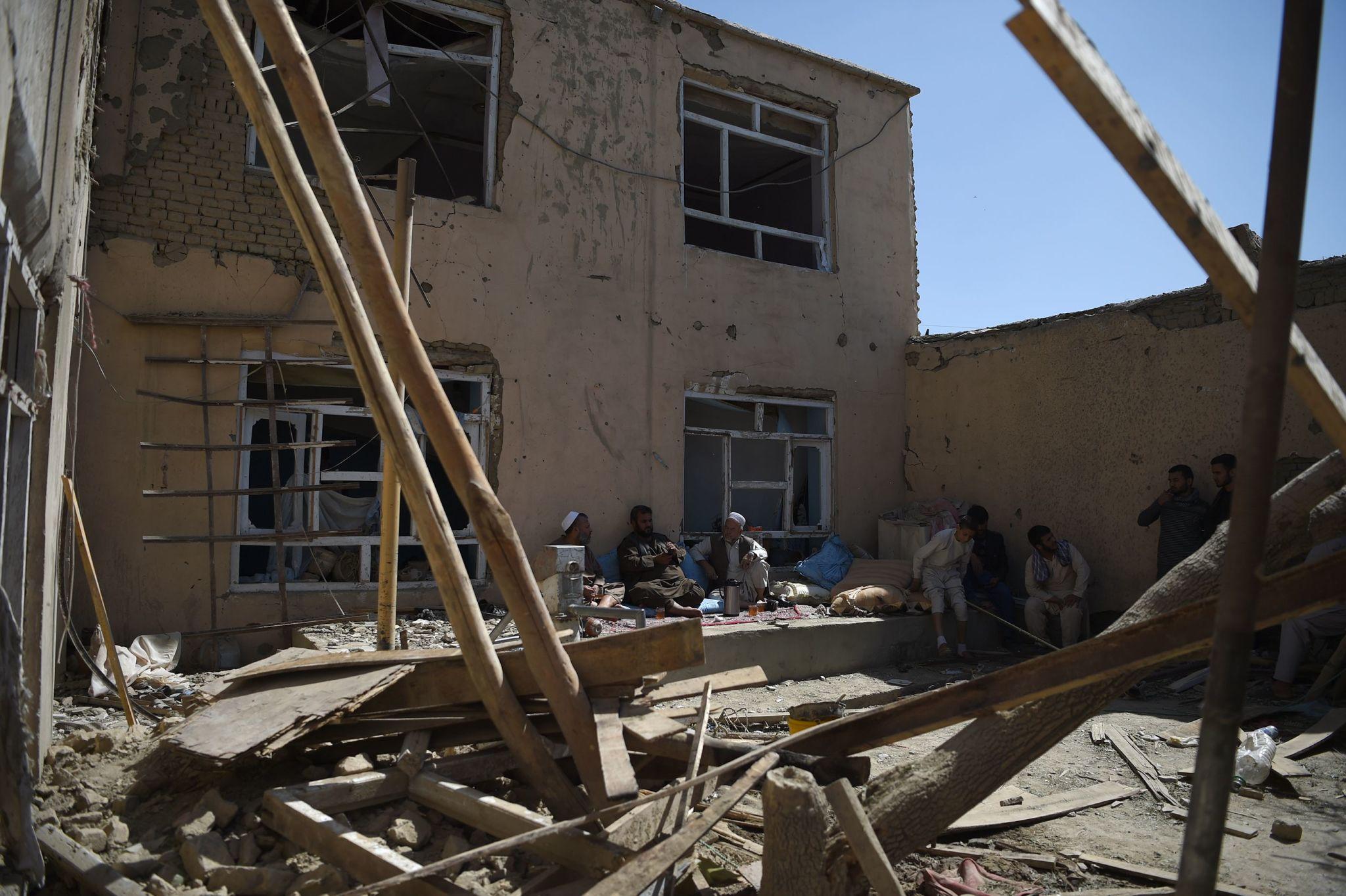Damaged homes following Afghanistan Pakistan border strikes near contested areas