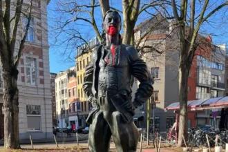 Navalny memorial vandalized again in Antwerp amid Ukraine war