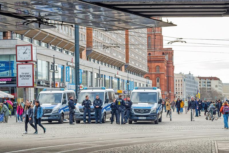 German police securing Berlin Pride attack scene