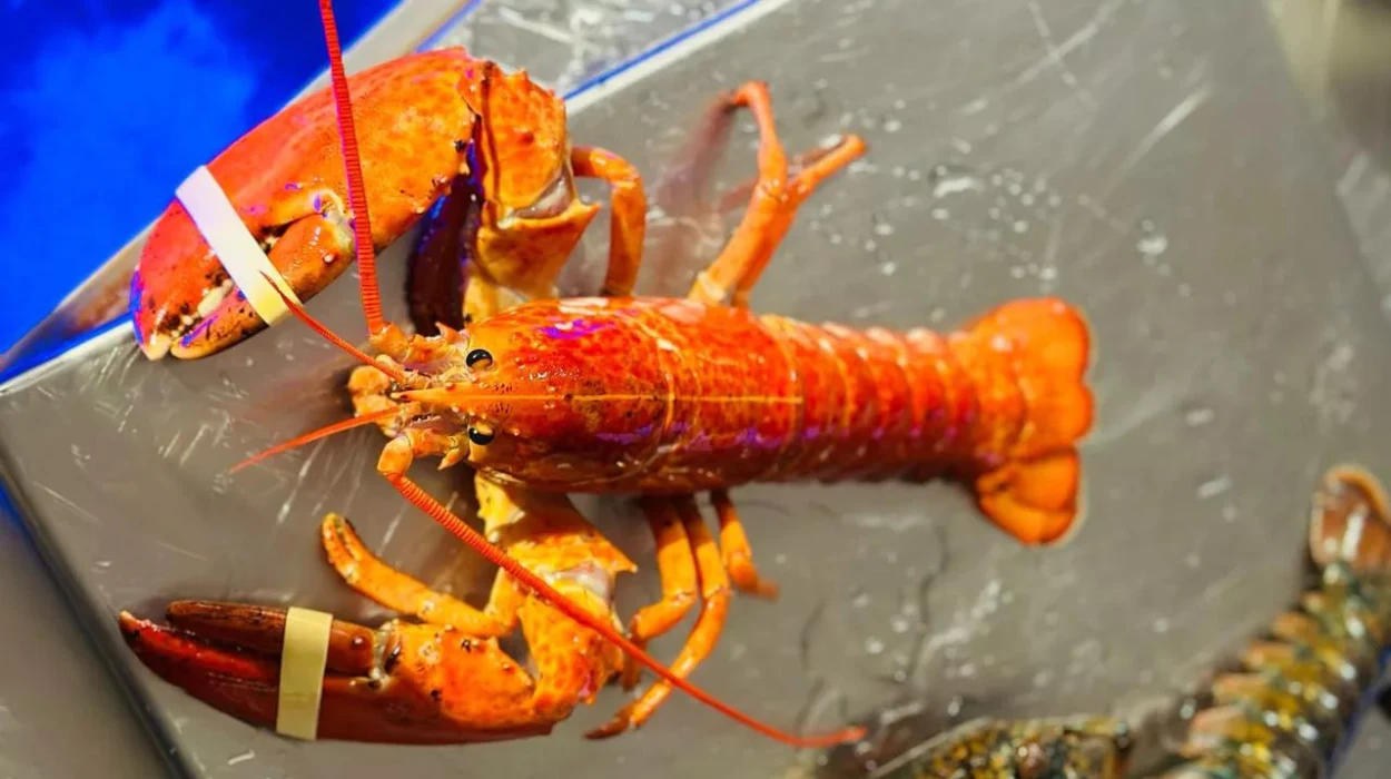 Orange lobster discovered at restaurant balena in Genk