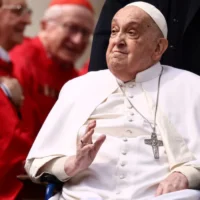 Pope Francis makes brief Palm Sunday wheelchair appearance