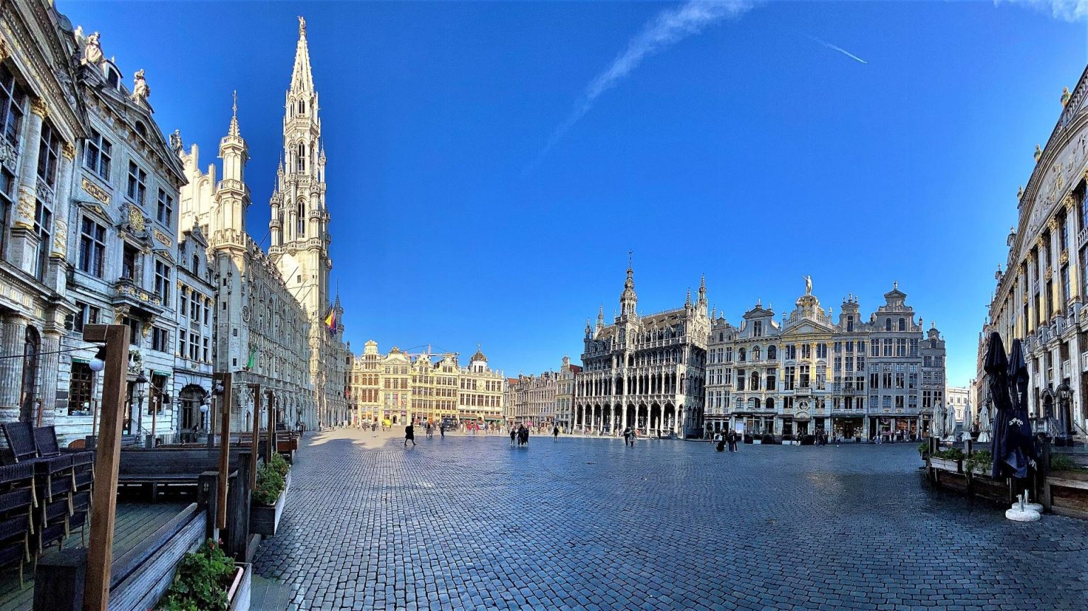 Historic Brussels city centre during the Bill Gates Brussels visit for discussions on European technology and innovation.