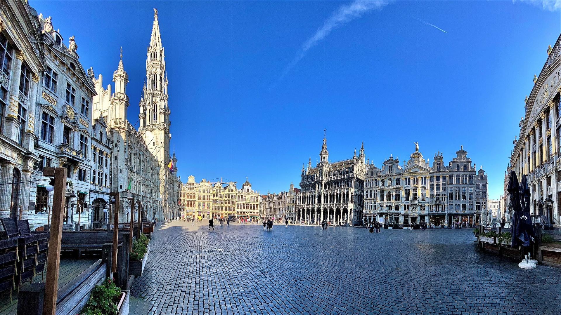 Historic Brussels city centre during the Bill Gates Brussels visit for discussions on European technology and innovation.