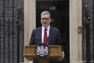 Keir Starmer announcing his resignation outside Downing Street