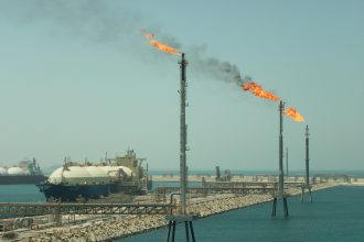 Qatar gas facility damage Ras Laffan LNG plant aerial view showing impact 2026
