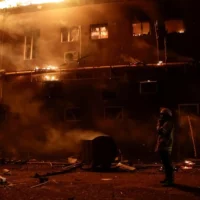 Russian drone barrage strikes Ukraine