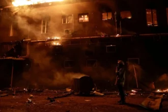 Russian drone barrage strikes Ukraine