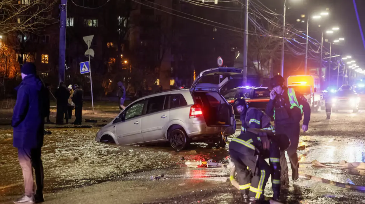 Russian missile and drone strike kills three in Kyiv