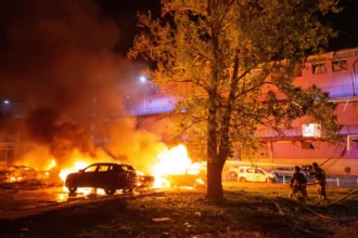 Russia’s drone attack on Kyiv injures 11, including kids