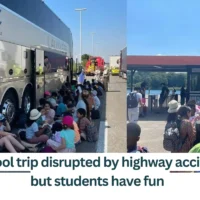 School-trip-disrupted-by-highway-accident-but-students-have-fun