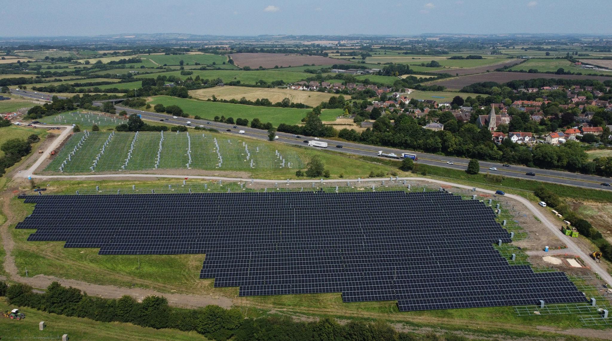 UK renewable energy expansion through large-scale solar farm development in Britain