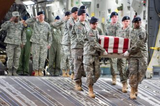 Military honors ceremony recognizing fallen US service members