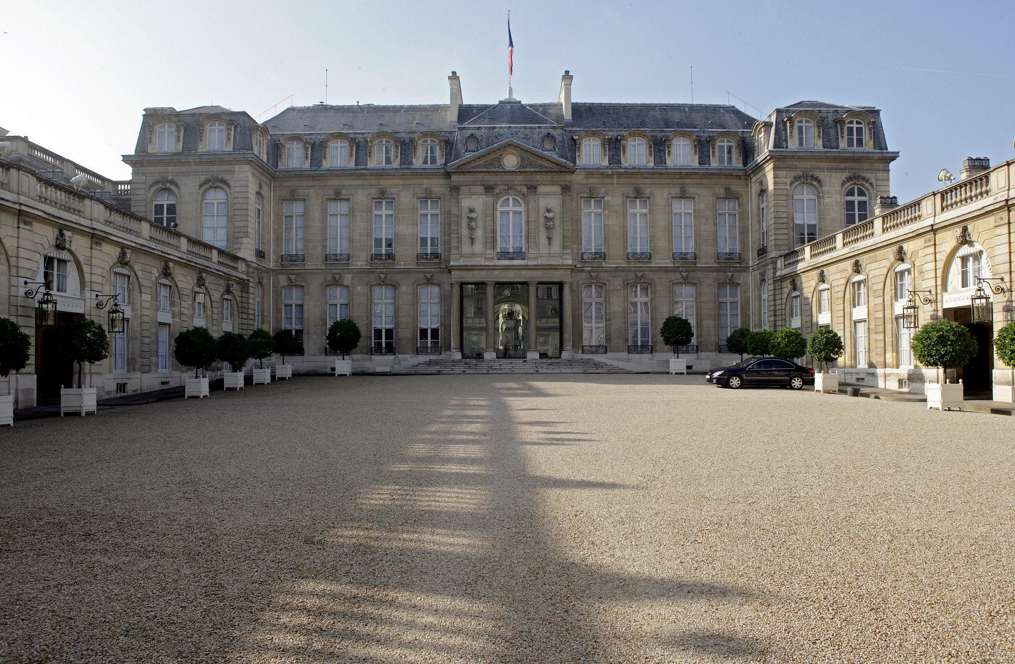 Macron says dangerous escalation must stop at Elysee Palace in Paris