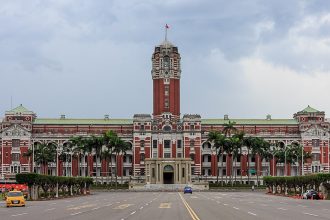 Taiwan Presidential Office in Taipei amid debate over record defence expenditure