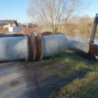 The towpath closed due to Melle pumping station repairs