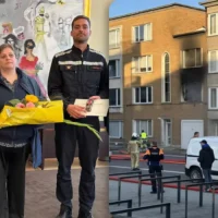 Tis Houwen and Nico Serlez were honored with the Carnegie medal for fire rescue in Ostend 