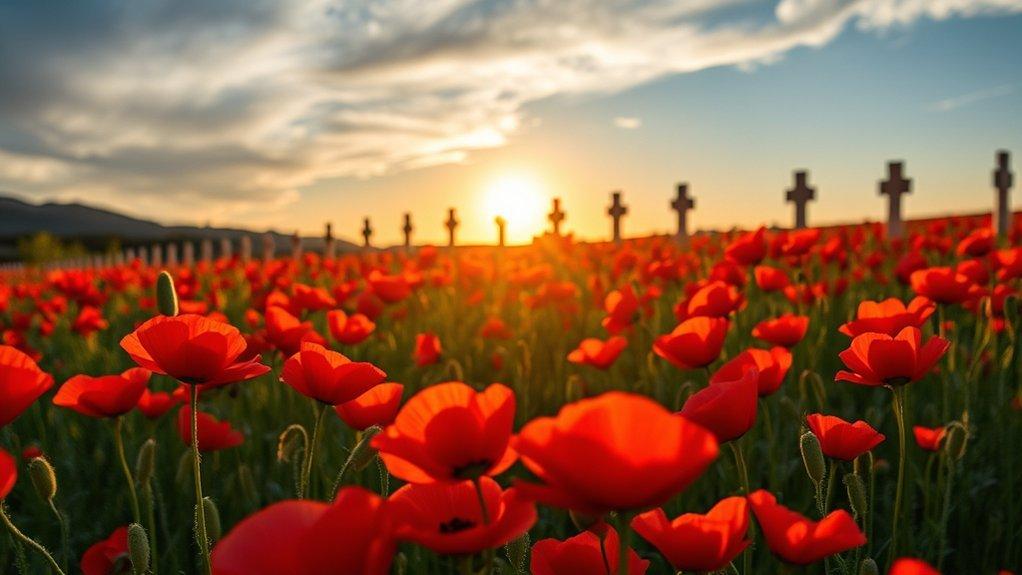 Red poppy flowers symbolising remembrance ahead of the Belgian Poppy Appeal in Antwerp.