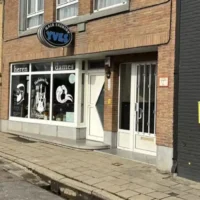 Truck sinks in a sinkhole on Tiensesteenweg, Sint-Truiden