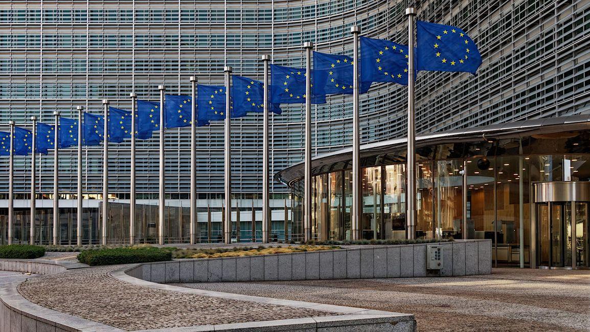European Union flag outside the European Parliament in Brussels