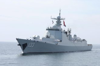 Royal Australian Navy warship operating in Indo Pacific waters in 2026